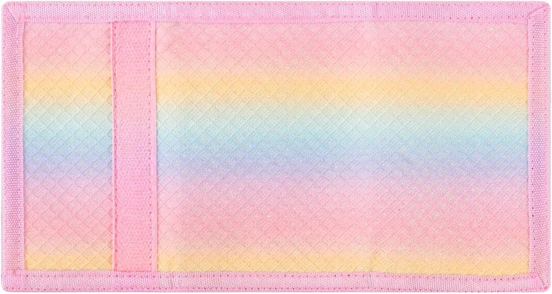 Nitort Wallet,RFID Trifold Canvas Outdoor Sports Wallets for Kid,Lovely and Novelty Wallet with Zipper for Kids- Front Pocket Wallet with Magic Sticker(Rainbow Bling KW05) - Image 2